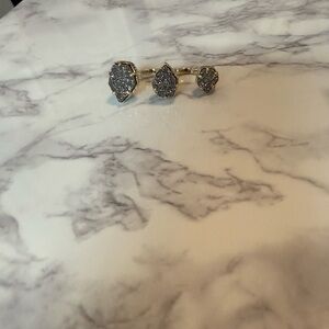 Kendra Scott Gold & Silver Drusy Two Finger Ring